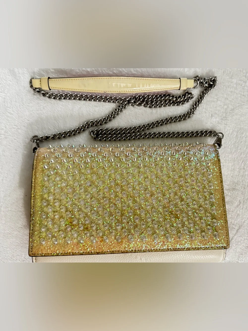 Christian Louboutin Crossbody Bag Purse Fold-Over Spike Clutch